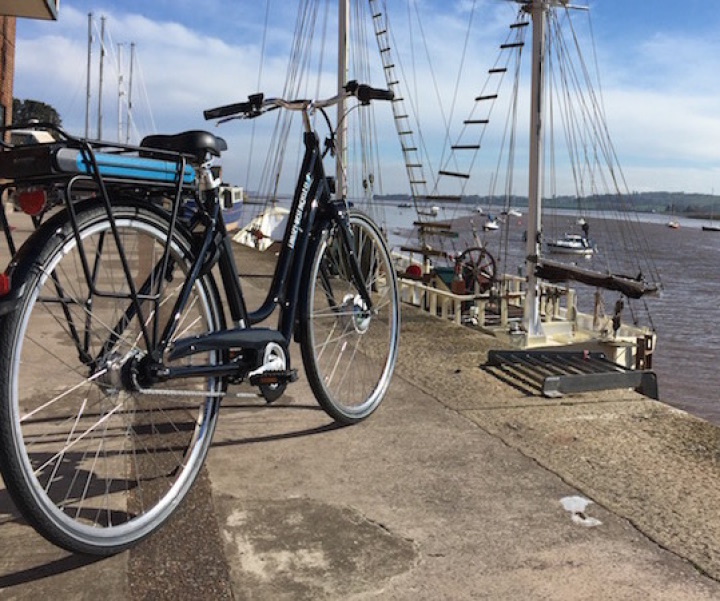Bike overlooking Exe estuary in Topsham